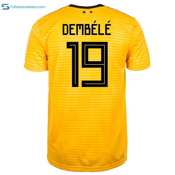 Camiseta Belgica 2ª Dembélé 2018 Amarillo